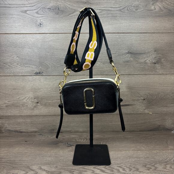 Marc Jacobs The Snapshot Shoulder Bag Leather Crossbody - Black Multi - Picture 1 of 11